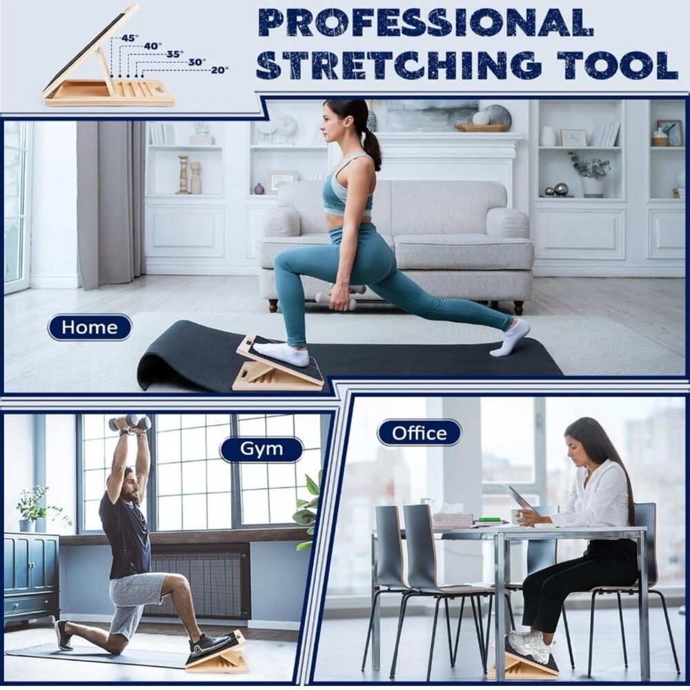 (NEW) Slant Stretch Board HEAVY DUTY 450lb Weight/ Pilates Stretch Calf and leg - Picture 9 of 12